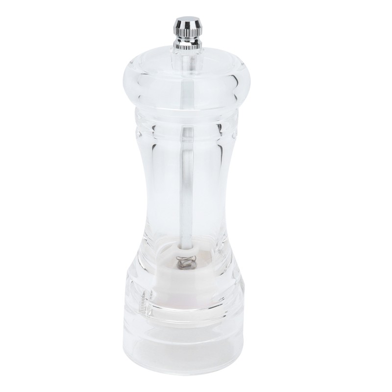 2Pcs Acrylic Manual Grinder Transparent Pepper Salt Mill Spice Jar
