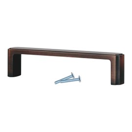 5 Pack Rok Hardware 5-1/32" (128mm) Hole Transitional Square Style Brushed Oil-Rubbed Bronze Kitchen Vanity Dresser Cabinet Pull Handle 5-1/2" (140mm) Overall Length P077128BORB