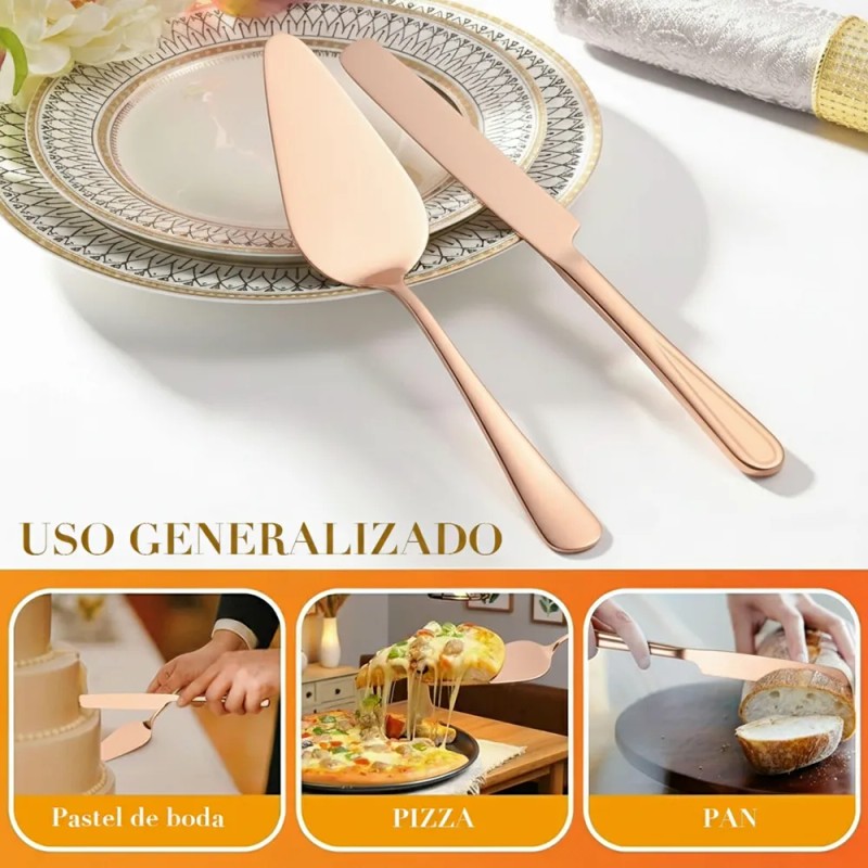 Cortador de Pastel GIEVULEO con Cuchillo y Pala de Acero