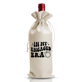 DOI-LANEE Engaged Era Wine Gift Bags, Engagement Wine Bag for Women, Wine Bag, Mr and Mrs Marriage Wedding Gifts, Engagement Gift for Women, Honeymoon Gift, Bachelorette Bags, In My Engaged Era