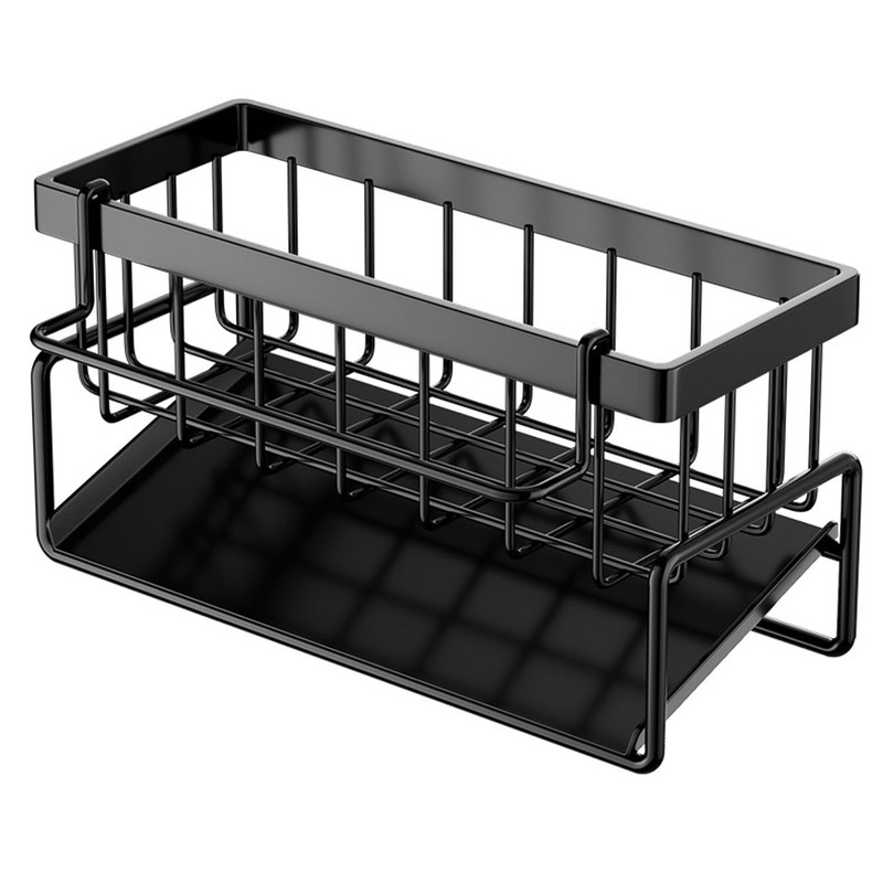 Ruikcoll Black Slim Kitchen Organiser, Sink Organiser with Drip Tray,
