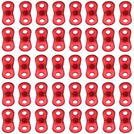 40 Pieces Rope Buckle Tent Tensioner Tent Tensioner 2 Hole Wind Rope Aluminium Alloy Camping Accessories Rope Tensioner for Camping Hiking Backpacking Picnic Outdoor Activities Red
