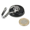 Hook neodymium magnet, rotating Ø 38 mm, black - 30