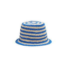 ESPRIT Woven Bucket Hat with Stripes, Bright blue