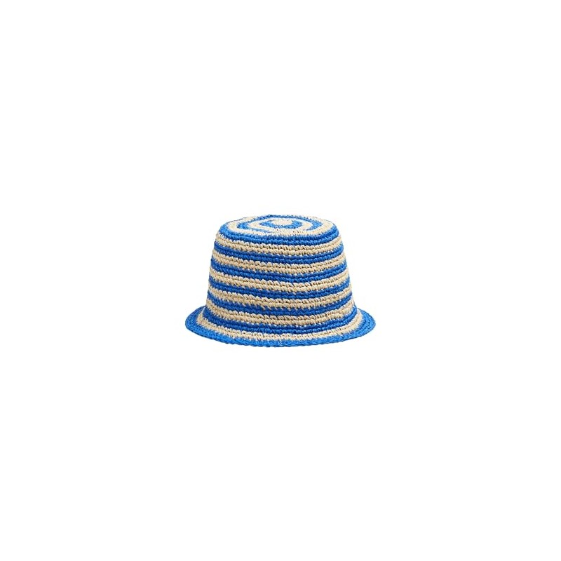 ESPRIT Woven Bucket Hat with Stripes, Bright blue