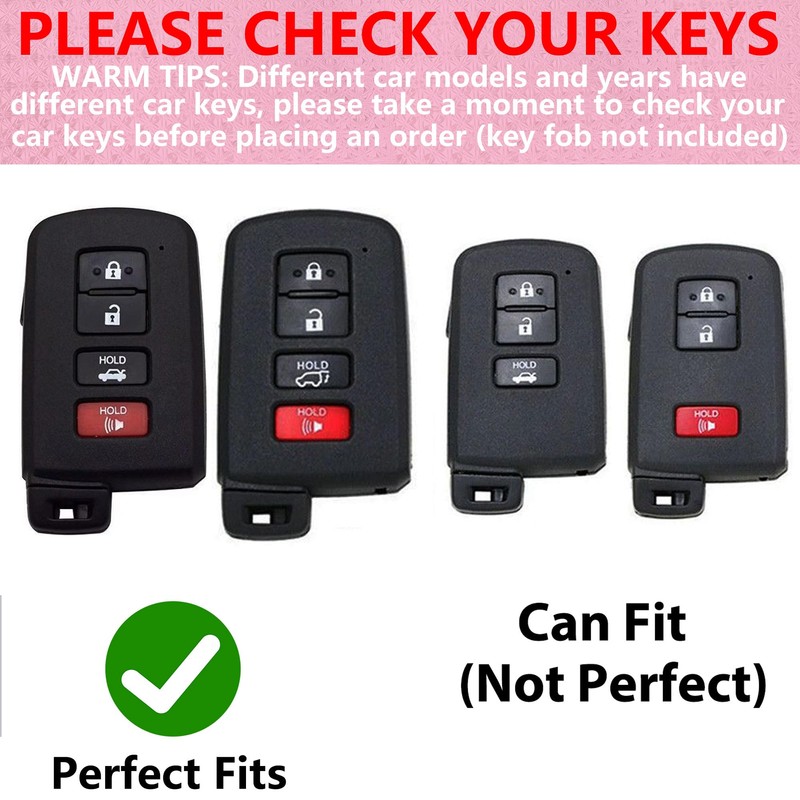 Simocky Key Fob Cover with Heart Keychain, Girly Car Key