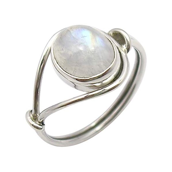 SilverStarJewel 925 Sterling Silver Oval Rainbow Moonstone Mother's Day Gifts