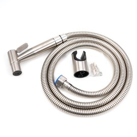 Bathroom SUS304 Stainless Steel Handheld Bidet Sprayer Toilet Cloth Diaper Shower, Toilet Jet Spray Set (Bidet Nozzles with 60inch Hose and Holder)