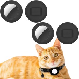 AirTag Case for Cat Collar, 2 Pieces Airtag Cat Collar Holder, Cat Airtag Case, Airtag Case Collar Cat, Cat Collar Holder, Waterproof Protective Cover for Pet Collar
