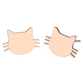 Miniblings Cat Stud Earrings Cat Kitten Rose – Original Fashion Jewellery I Earrings Stud Earrings, Metal