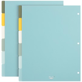 Mr. Pen- 3 Ring Binder Dividers with Tabs, 2 Sets, 6 Pack/Set, Letter Size, Earthlight Colors, Plastic 6 Tab Dividers for 3 Ring Binder with 12 pcs Labels
