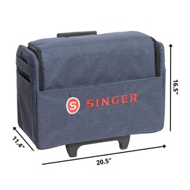 SINGER Universal Sewing Machine Carrying Case with Wheels, 20.5" | Durable, Padded Roller Bag with Retractable Handle & Wheels | Perfect for Travel & Storage