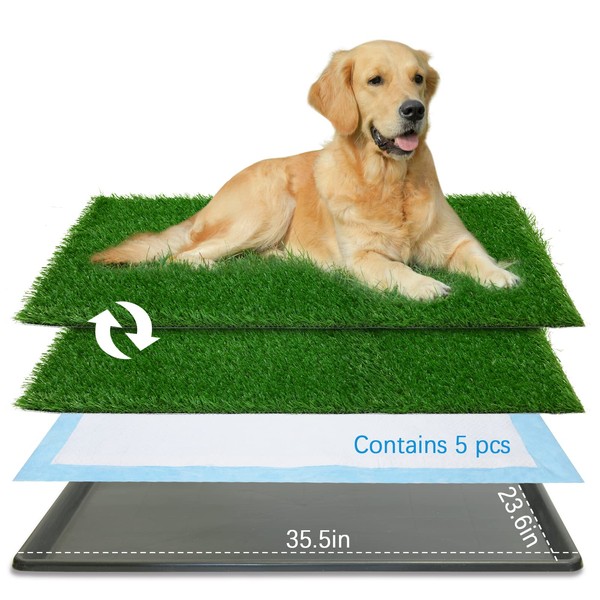 Oiyeefo Oiyeefo Dog Grass Pad with Tray,35.5 x 23.6 Indoor