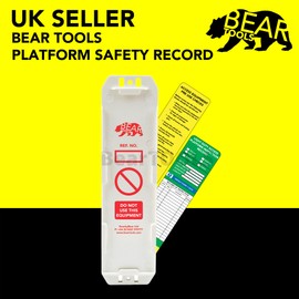 BearTOOLS Access Platform Inspection Record Kit, Weatherproof, Keep Your Tower, Podium, Steps Safe, Clear Visible Tags, for All Step Sizes, Complete with Cable Ties (Holder + 2 Inserts + Marker)
