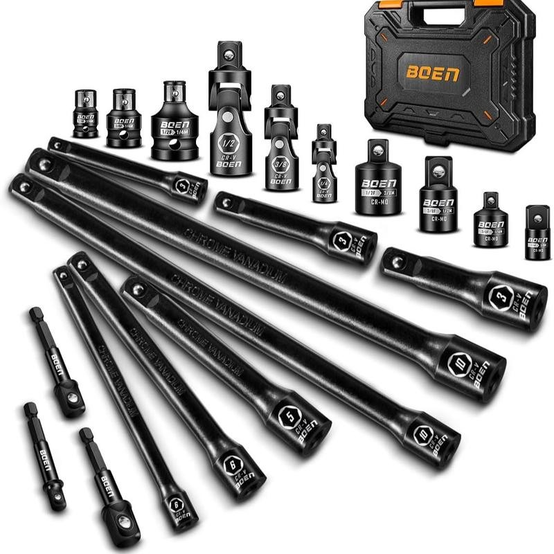 BOEN 8 Piece Impact Socket Adapter and Reducer Set, 1/4"
