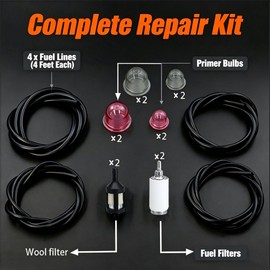 WGWXRSY Fuel Line Primer Bulb Kit with Fuel Filter for Chainsaw, Trimmer, Lawn Mower, Blower