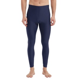 Sillictor Men's Leggings, Swimwear, Spats, Amphibious, Swimwear, Compression Tights, Sports, Swimwear, Rash Bunting, navy, XL