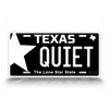Texas Quiet Blackout License Plate Replica #QPTW Auto Tag Black