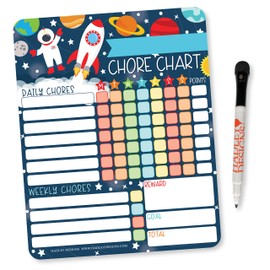 Outer Space Kids Chore Chart Magnetic, Reward Chart for Kids, Good Behavior Chart for Kids at Home, My Responsibility Chart for Kids, Magnetic Reward Chart for kids Behavior, Chore Chart for One Child
