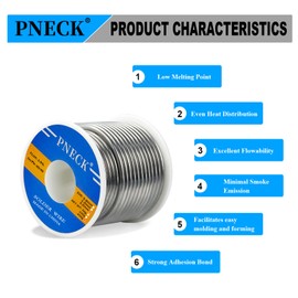 PNECK 60/40 Tin Lead Rosin Core Solder Wire For Electrical Soldering 0.118 inch-1lb (3.0mm,450g)