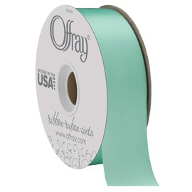 Berwick Offray 1.5" Double Face Satin Ribbon, Aqua Blue, 50 Yds