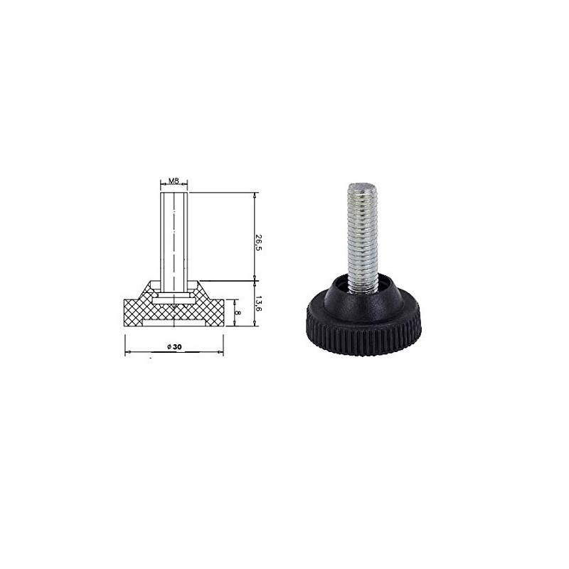 Bulldog Castors Adjustable Levelling Feet - Set of 4 -