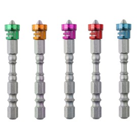 Utoolmart 5Pcs Magnetic Collar Screwdriver Bit Set, PH2 Magnetic Phillips Screw Driver Bits, 1/4 Inch Hex Shank Electric Power Screw Driver Bit, 65mm Length