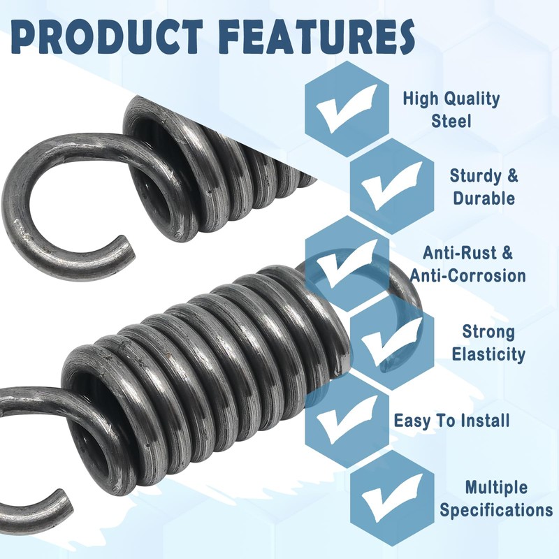 Metal Dual Hook Tension Spring,Strong Tension Spring,Wire Diameter 2.5mm, Outer