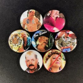 Joe Exotic Tiger King 1" Button Pin Set (Includes all 7 Pins)