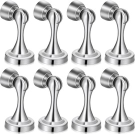 8 Pcs Magnetic Door Stoppers Stainless Steel Door Stops Magnetic Catch Holder with Screws for Wall Floor Mounted Wall Protector Hold (Silver)