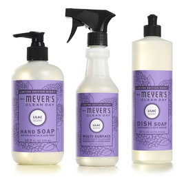 Mrs. Meyer's Lilac Kitchen Set Dish Soap | Hand Soap | Multi-Surface Cleaner, 3 CT