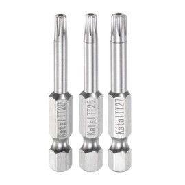 sourcing map 3pcs TT20-TT27 Star 7 Point Screwdriver Bit 1/4" Hex Shank 2" Length Magnetic Security Torx Screw Driver Power Tool
