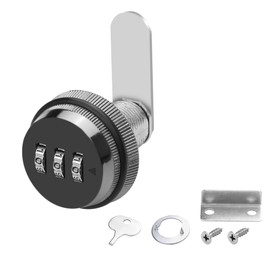 MEIRIYFA Combination Cam Lock Password Coded Lock 3-Digit Security Cabinet Cam Lock Drawer Password Lock for Cabinet Drawers Mailbox (25mm Iron Black)