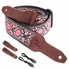 Nefelibata Banjo Strap 2" Wide Full Grain Leather Jacquard Embroidered