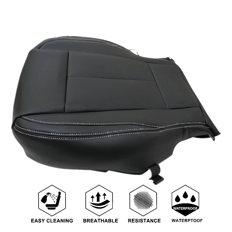 NLQR Front Driver Side Bottom Replacement Seat Cover Black Microfiber