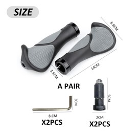 JTMKYO 1 Pair Bicycle Grips with 2 Allen Keys, Ergonomic Bicycle Grips, Anti-Shock Bicycle Grips, Mountain Bike Grips, Handlebar Grips