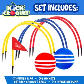 Franklin Kick Croquet Game Set - Perfect for Kids and Adults - Combines Soccer and Croquet - Great for Outdoor Play