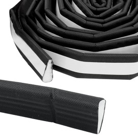 vibedor 118 Inch Weather Stripping Door Seal, Wedge Seal Seal Strip Self Adhesive Soundproof Foam Insulation Tape for Windows Seal, Door Gap Filler for Door Frame(Black)