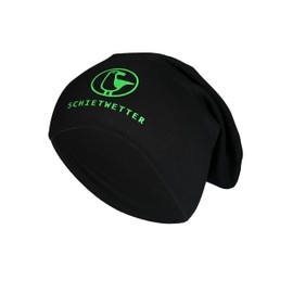 SCHIETWETTER Accessoire Lightweight Beanie Hat Seagull Transition Hat Thin Headpiece Logo Print Stretch Warm Plain, Black/Neon Green
