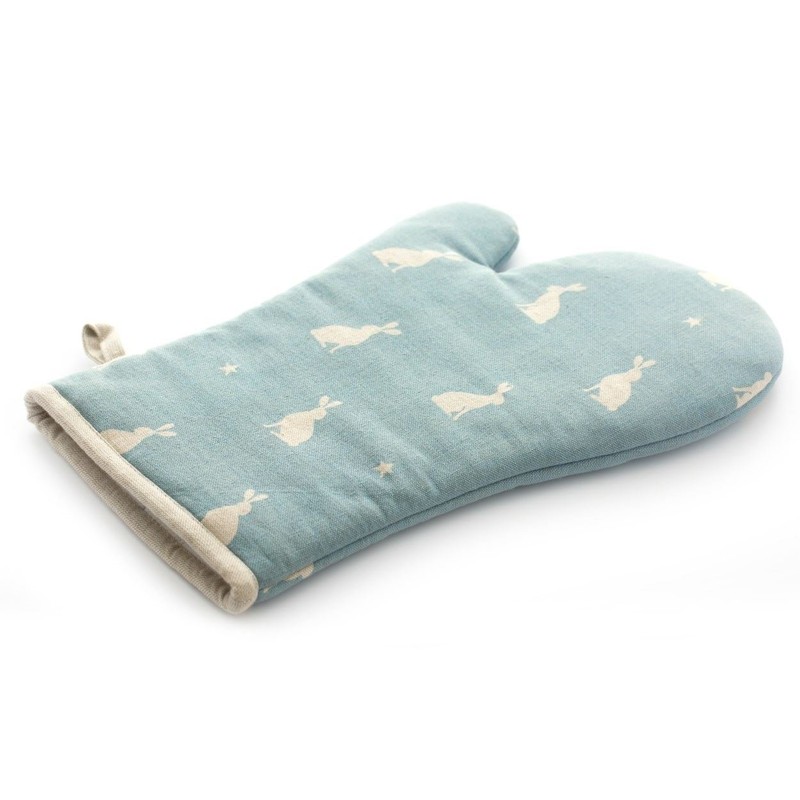 Dexam Rushbrookes Stargazing Hare 100% Cotton Oven Gauntlet,Blue,33 x 20
