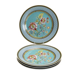 Gracie China by Coastline Imports Emperor Garden Porcelain Dessert/Salad Plate 8-Inch (Set of 4), Multicolor