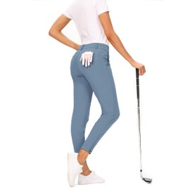 Hiverlay Womens pro Golf Pants Quick Dry Slim Lightweight Work Pants with Straight Ankle Also for Hiking or Casual Ladies，Dusty Blue-XXL