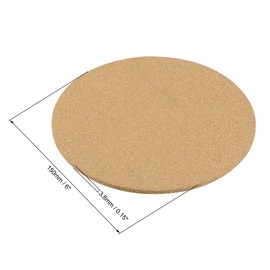 sourcing map Cork Coasters Wooden Trivet Drinks Mats, Round 6 Inch Diameter, 0.15 Inch Thick for Home Bar Kitchen Restaurant Lab, Yellow, Pack of 6