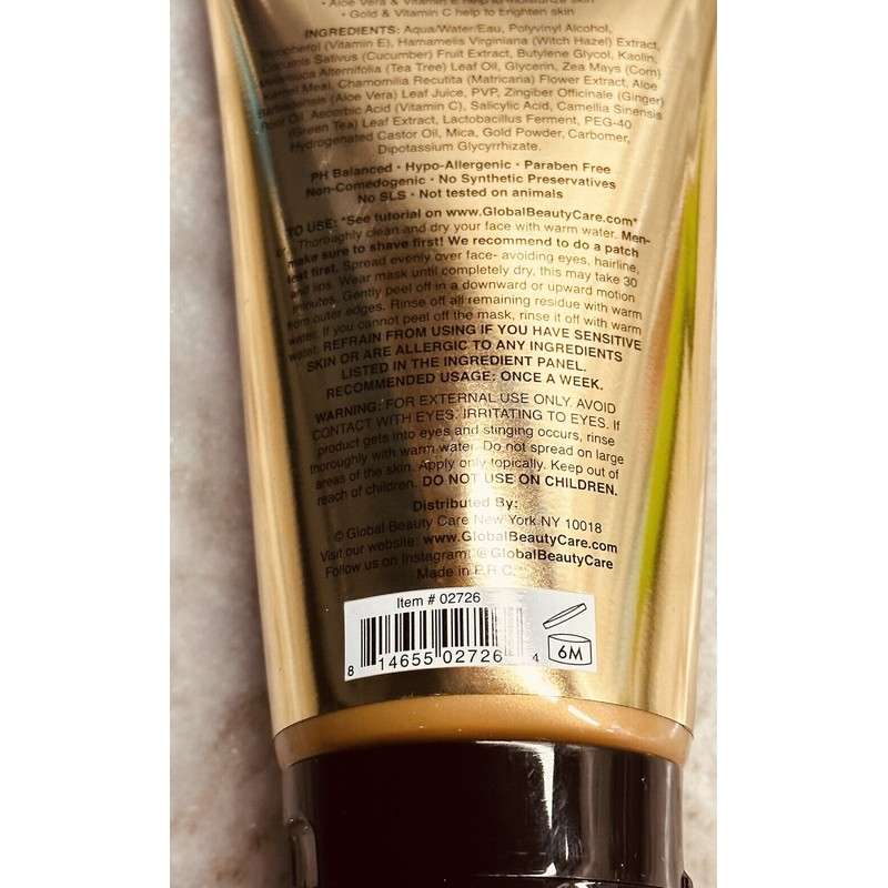 Global Beauty Care Gold Mask Peel Off 30-Min Facial Therapy