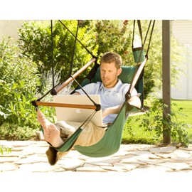 Hammaka Hanging Hammock Air Chair, Wooden Dowels, Blue