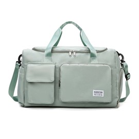 FANDARE Ultralight Sports Bag Travel Bags Hand Luggage Sports Bag Overnight Sports Bag Handbag Women Men Weekender Hospital Bag Training Bag with Shoe Compartment & Wet Compartment - Bag, light green