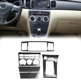 Juego de pegatinas para Toyota Corolla 2003-2008, fibra de carbono, color negro