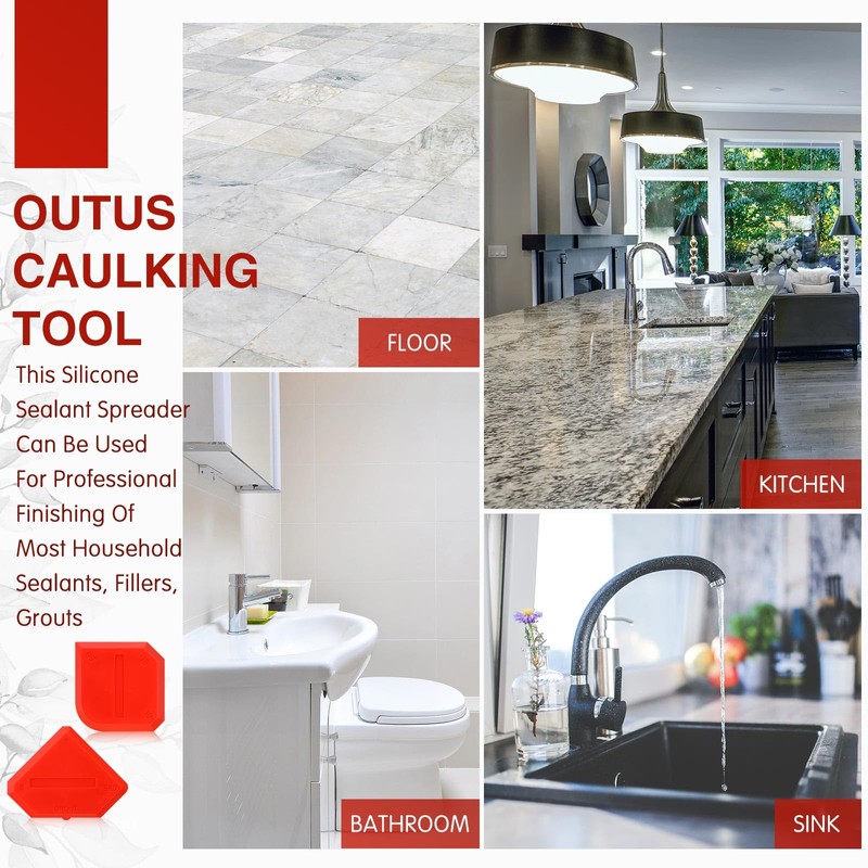 Outus 2 Pieces Caulking Tool Set Silicone Sealant Grout Finishing