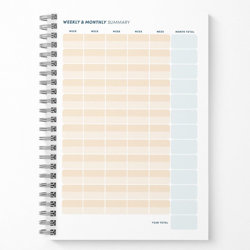 KNDRD Running Logbook, A5, Wire-Bound, Daily Entries, Record Details