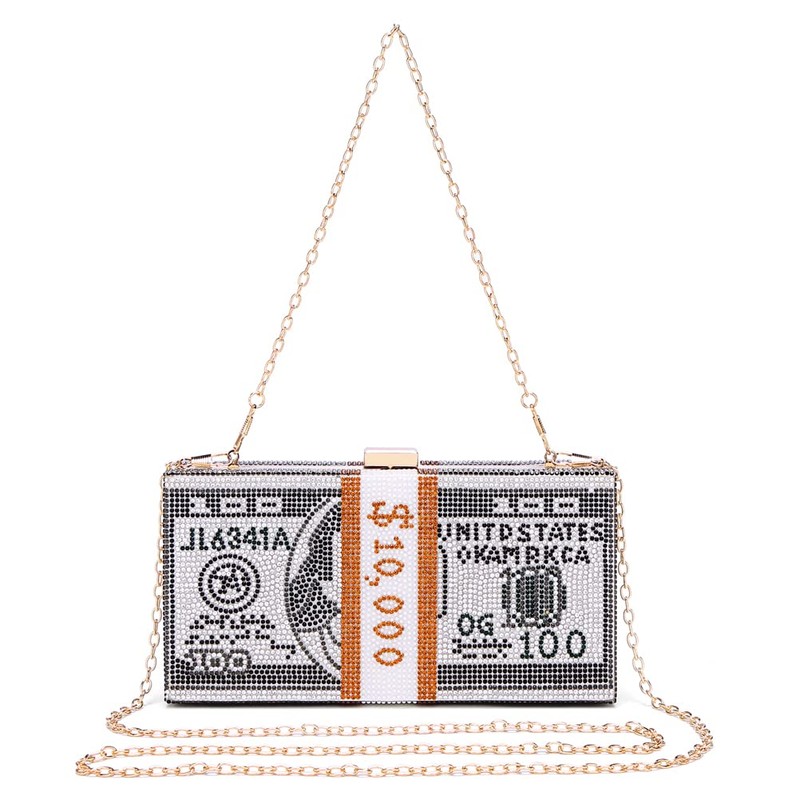 Covelin Dollar Clutch Purse for Women from, Rhinestone Evening Handbag